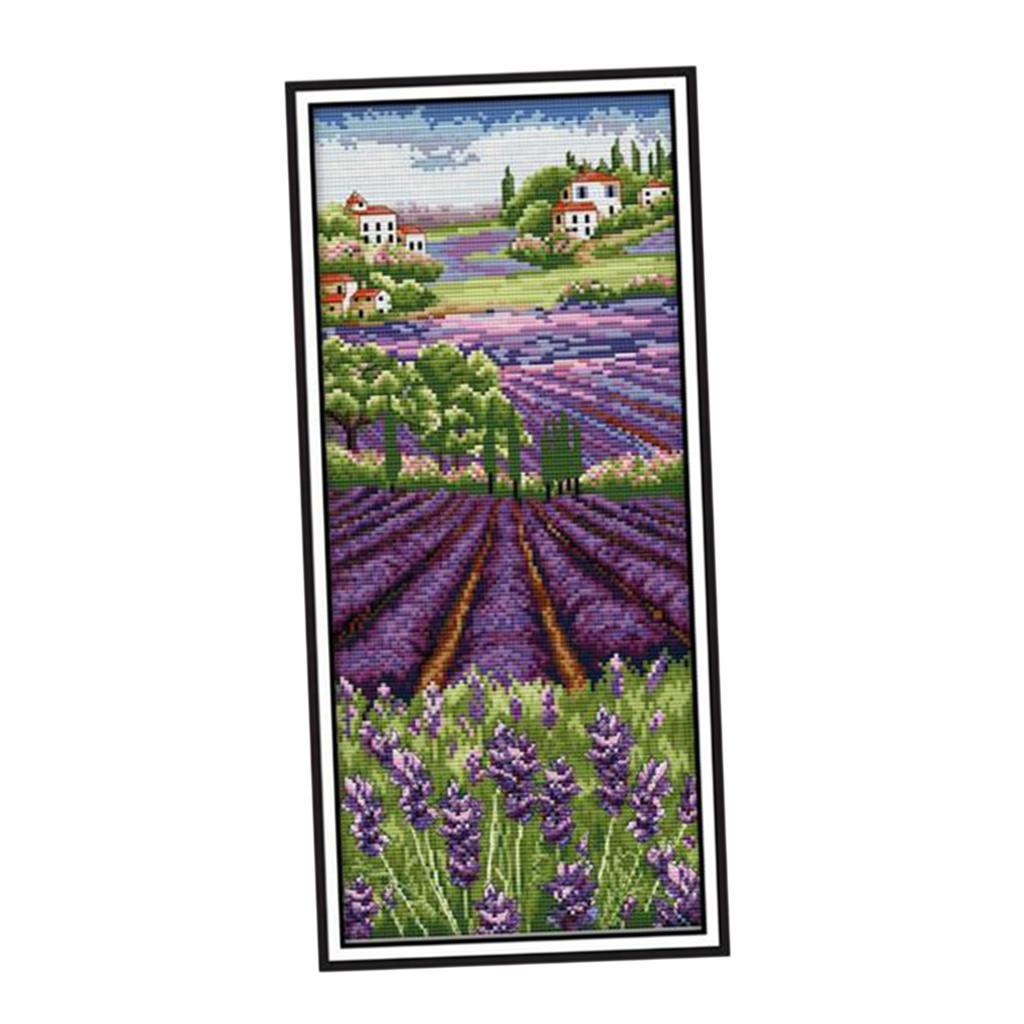 Cross Stitch Stamped Kits Beginners - مجموعة تطريز مطبوعة مسبقًا بتصميم زهور