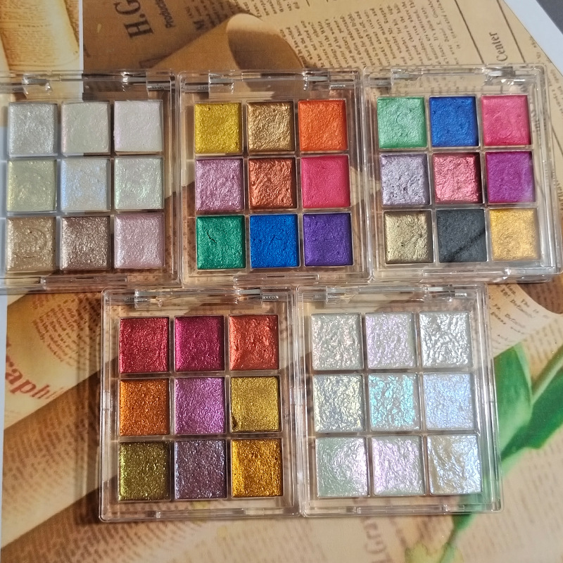 Watercolor Paint Set Solid Pigment - 9 لون مسمار لون صاف صبغ