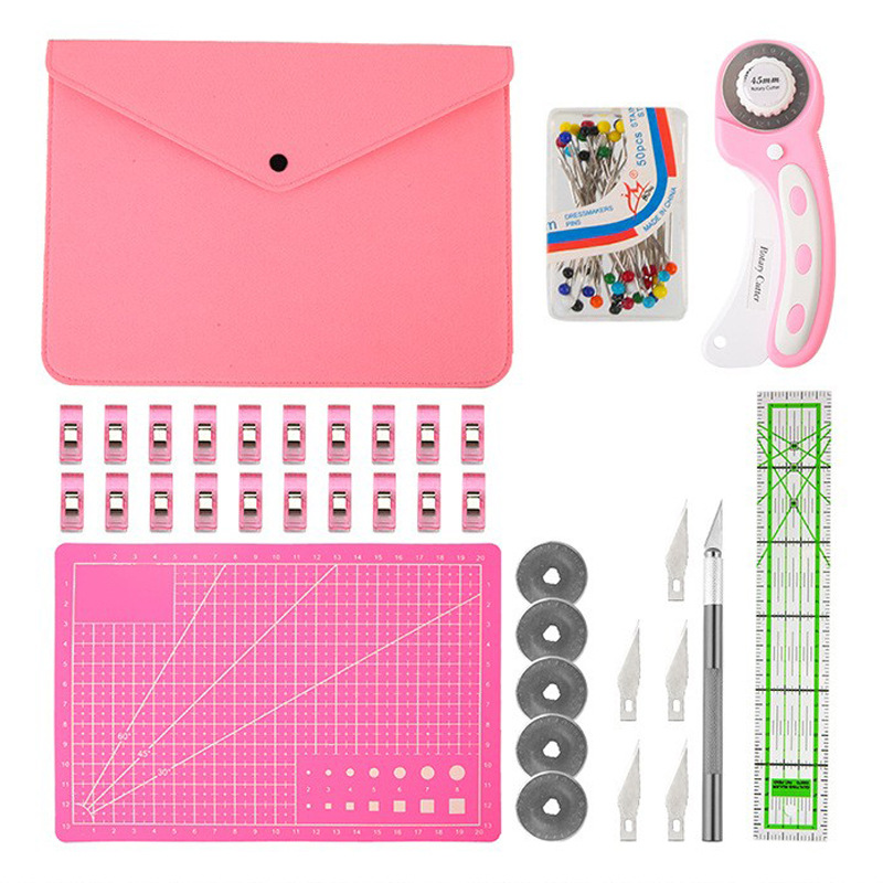 Rotary Cutter For Fabric 45Mm - طقم قطع دوارة باللون الوردي -