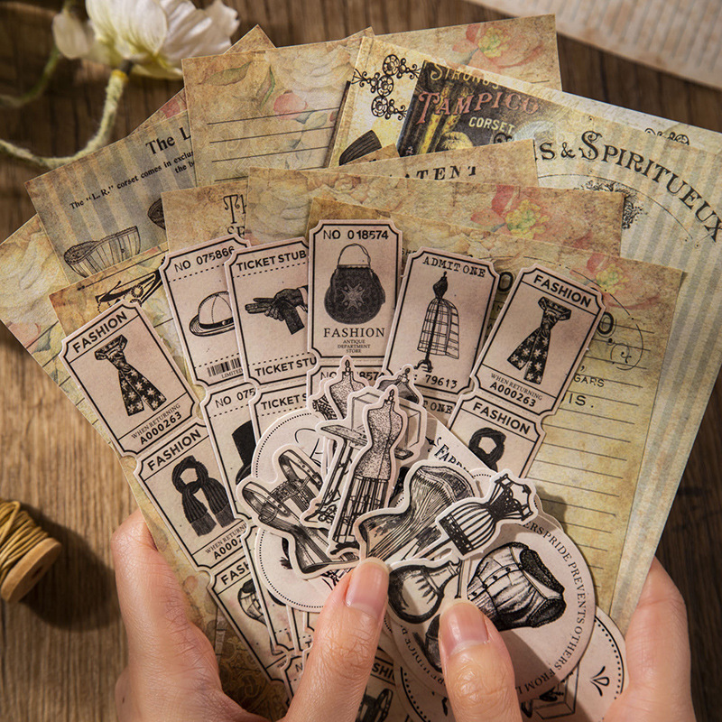 ملصقات عتيقة وورق مادي ، مذكرا - مراجعة Vintage Junk Journal Scrapbooking Paper وسعره