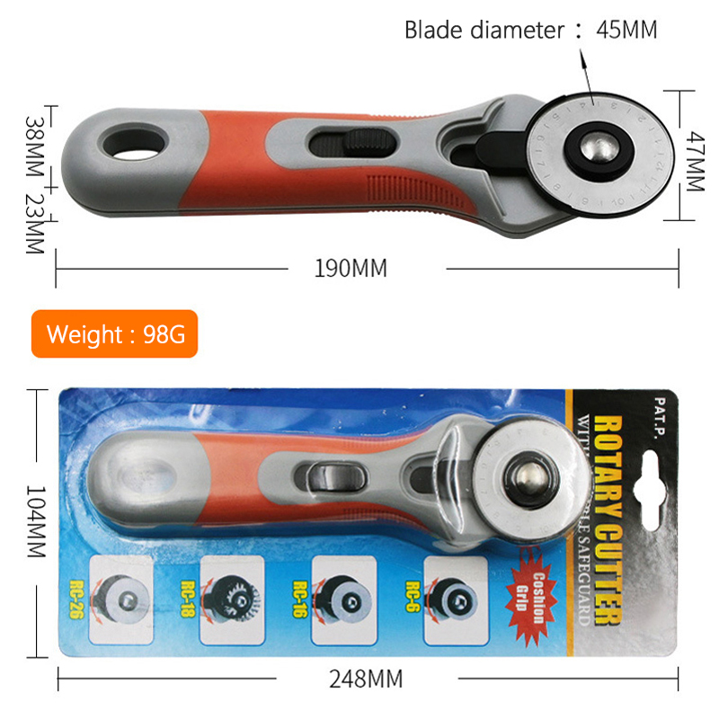 الجلود الحرفية القاطع 45 مللي  - مراجعة Rotary Cutter For Fabric 45Mm وسعره