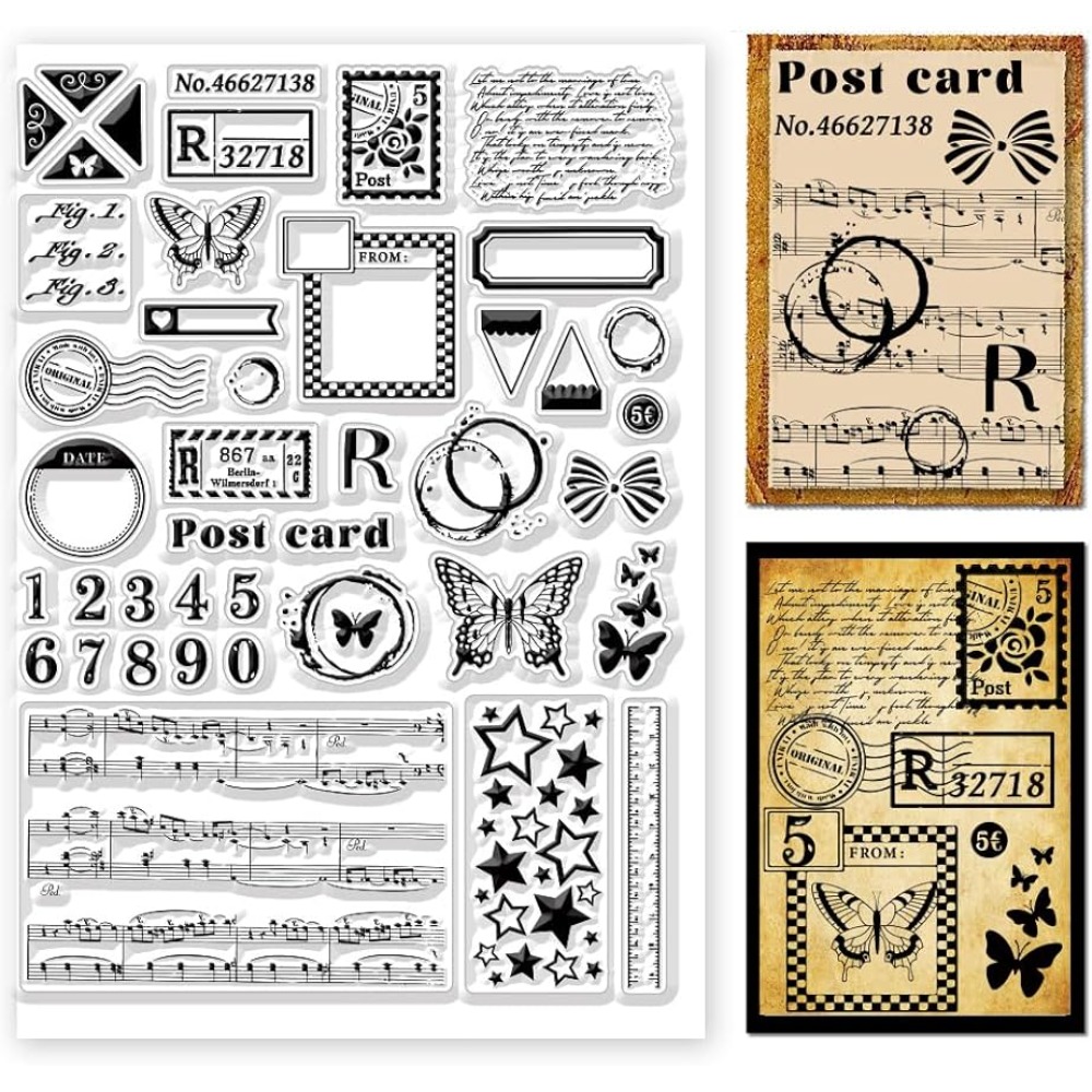 طوابع بريدية واضحة مع أنماط مت - مراجعة Clear Silicone Stamps For Card Making وسعره