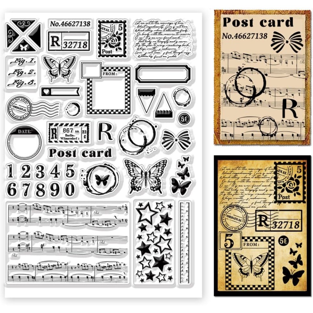 طوابع بريدية واضحة مع أنماط مت - مراجعة Clear Silicone Stamps For Card Making وسعره