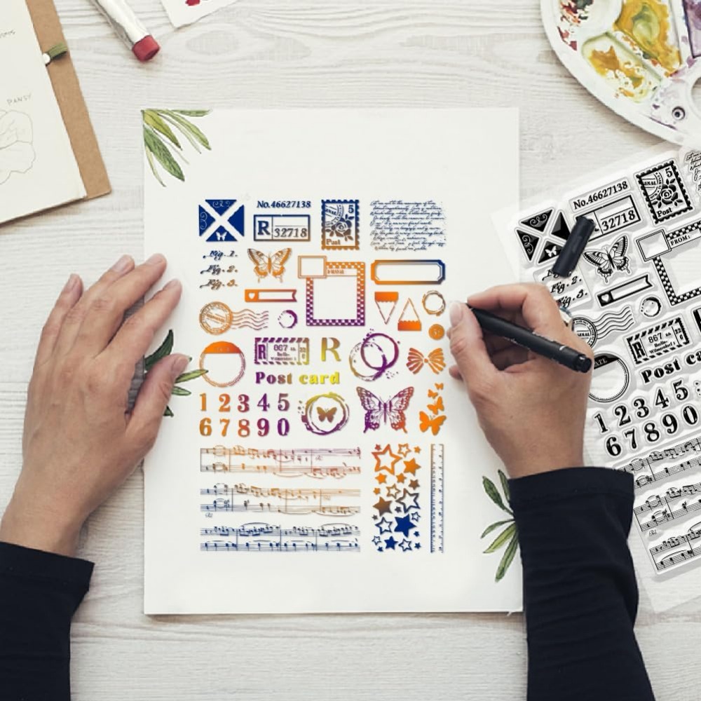 طوابع بريدية واضحة مع أنماط مت - مراجعة Clear Silicone Stamps For Card Making وسعره