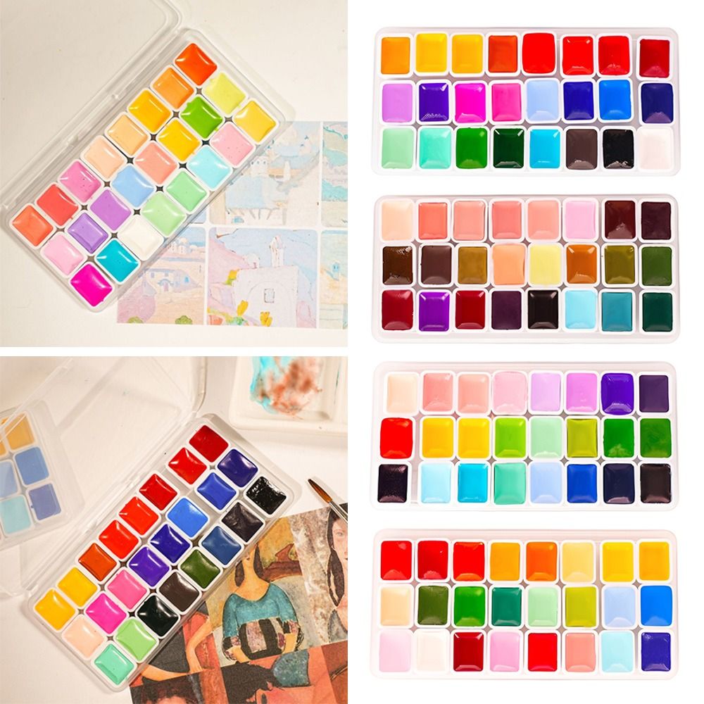 مجموعة ألوان مائية 24 لونًا، ك - مراجعة Watercolor Paint Set Solid Pigment وسعره