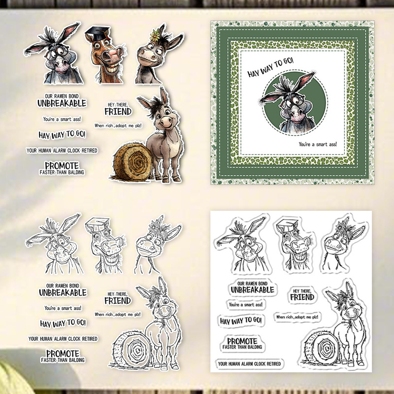 ختم شفاف على شكل حمار مضحك من  - مراجعة Clear Silicone Stamps For Card Making وسعره