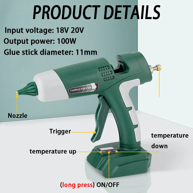 مسدس غراء حراري لاسلكي 100 واط - مراجعة Hot Melt Glue Gun Cordless وسعره