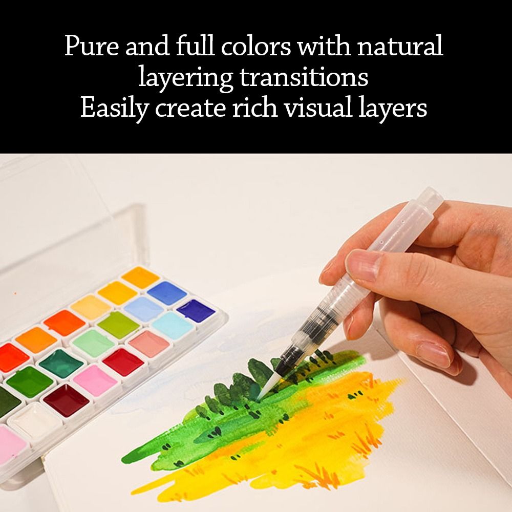 مجموعة ألوان مائية 24 لونًا، ع - مراجعة Watercolor Paint Set Solid Pigment وسعره