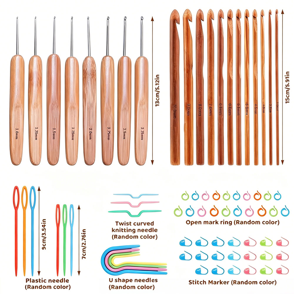 مجموعة من 74 قطعة من إبر الكرو - مراجعة Craft Tools وسعره