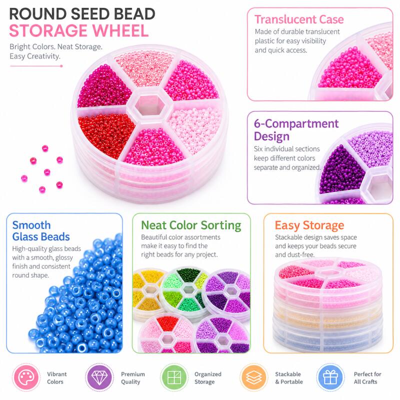 مجموعة نصف صندوق من خرز الزجاج - مراجعة Glass Seed Beads 2Mm Jewelry Making وسعره