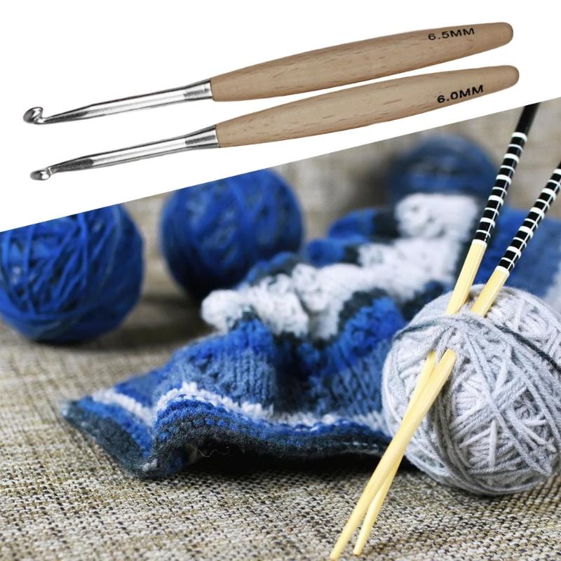 97BA قبضة مريحة، إبرة كروشيه،  - مراجعة Wooden Crochet Hooks Ergonomic Handle وسعره