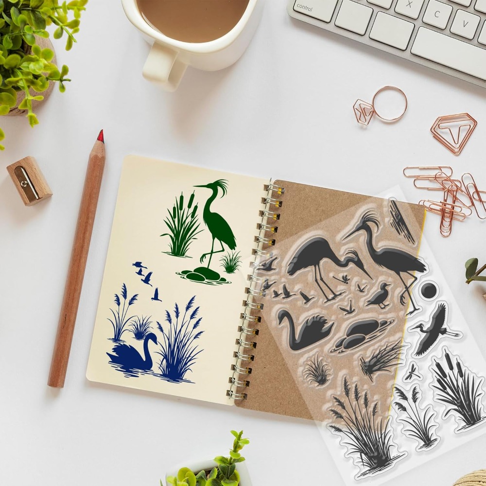 أختام سيليكون شفافة بنمط طيور  - مراجعة Clear Silicone Stamps For Card Making وسعره