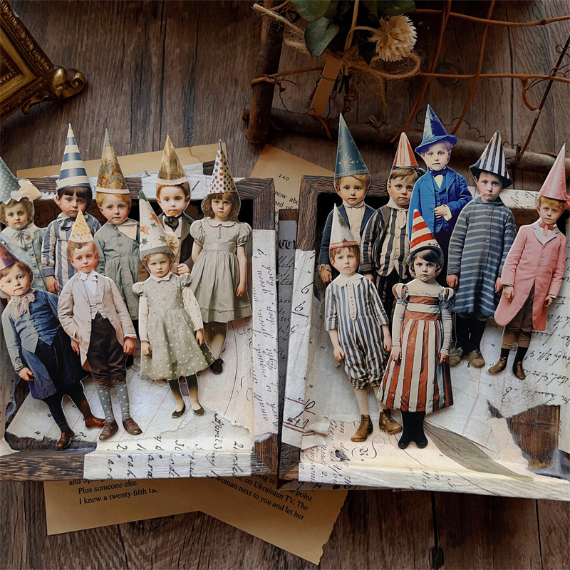 15 قطعة من دمى الورق الكرتونية - مراجعة Vintage Junk Journal Scrapbooking Paper وسعره