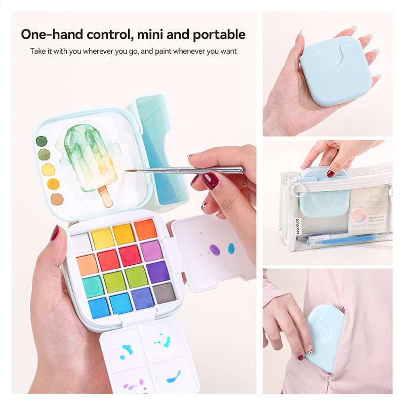 LANGUO 16 ألوان مجموعة الطلاء  - مراجعة Watercolor Paint Set Solid Pigment وسعره