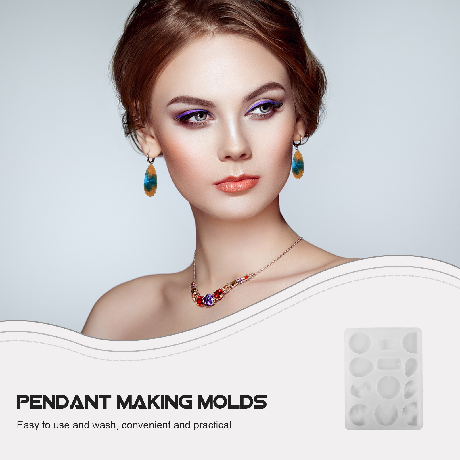قالب سيليكون لصنع المجوهرات وا - مراجعة Silicone Epoxy Resin Molds Set وسعره