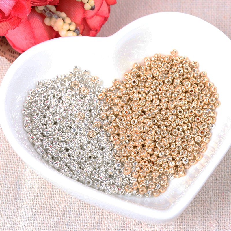 الذهب والفضة اللون 2 مللي متر  - مراجعة Glass Seed Beads 2Mm Jewelry Making وسعره
