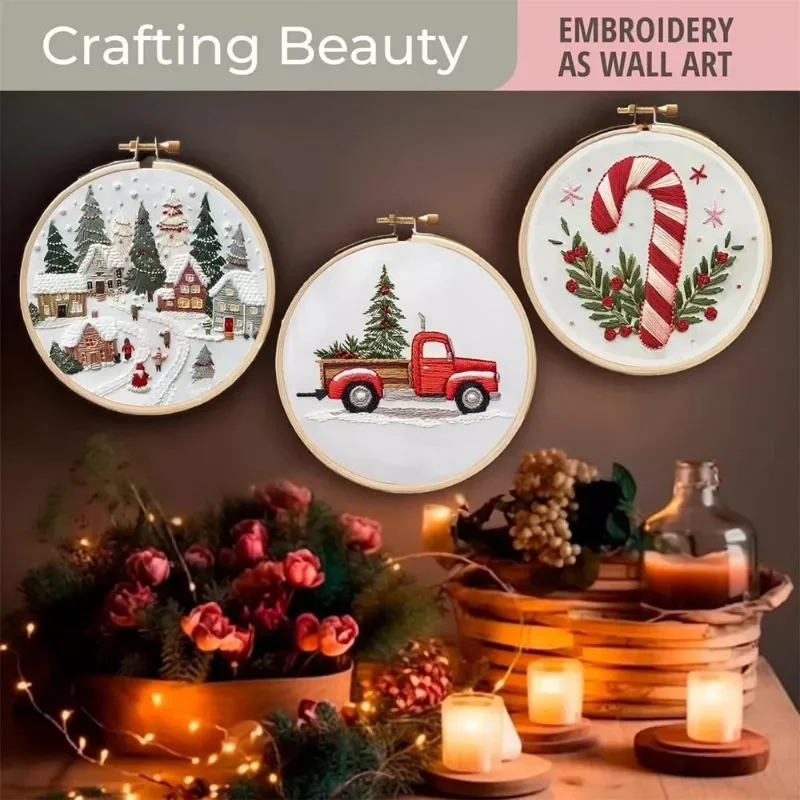 مجموعة بداية التطريز اليدوي لل - مراجعة Cross Stitch Stamped Kits Beginners وسعره