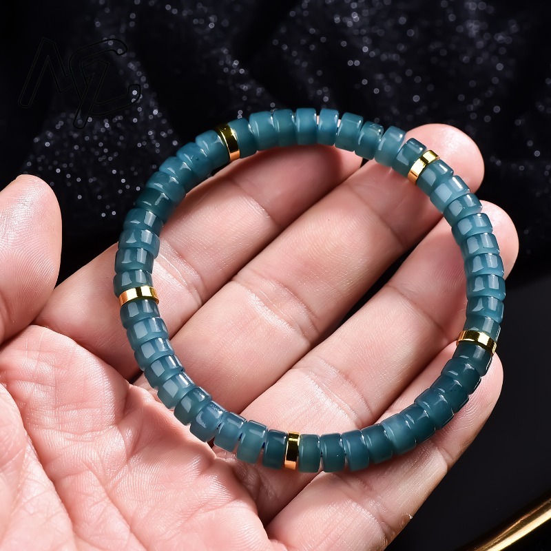 سوار من خرز اليشم الطبيعي الأز - مراجعة Beading وسعره