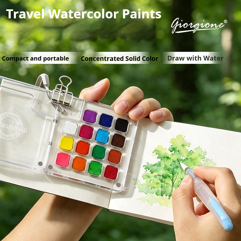مجموعة ألوان مائية صلبة محمولة - مراجعة Watercolor Paint Set Solid Pigment وسعره
