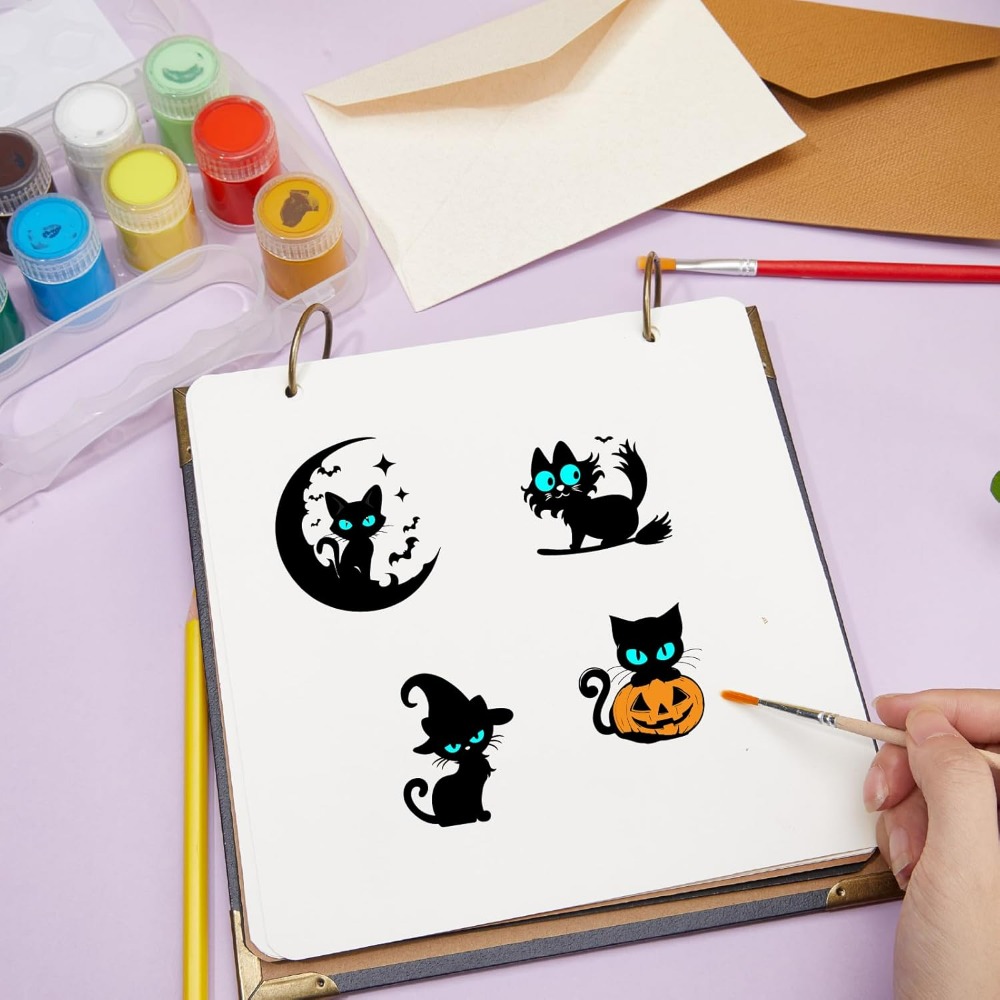 هالوين القطط السوداء واضح المط - مراجعة Clear Silicone Stamps For Card Making وسعره