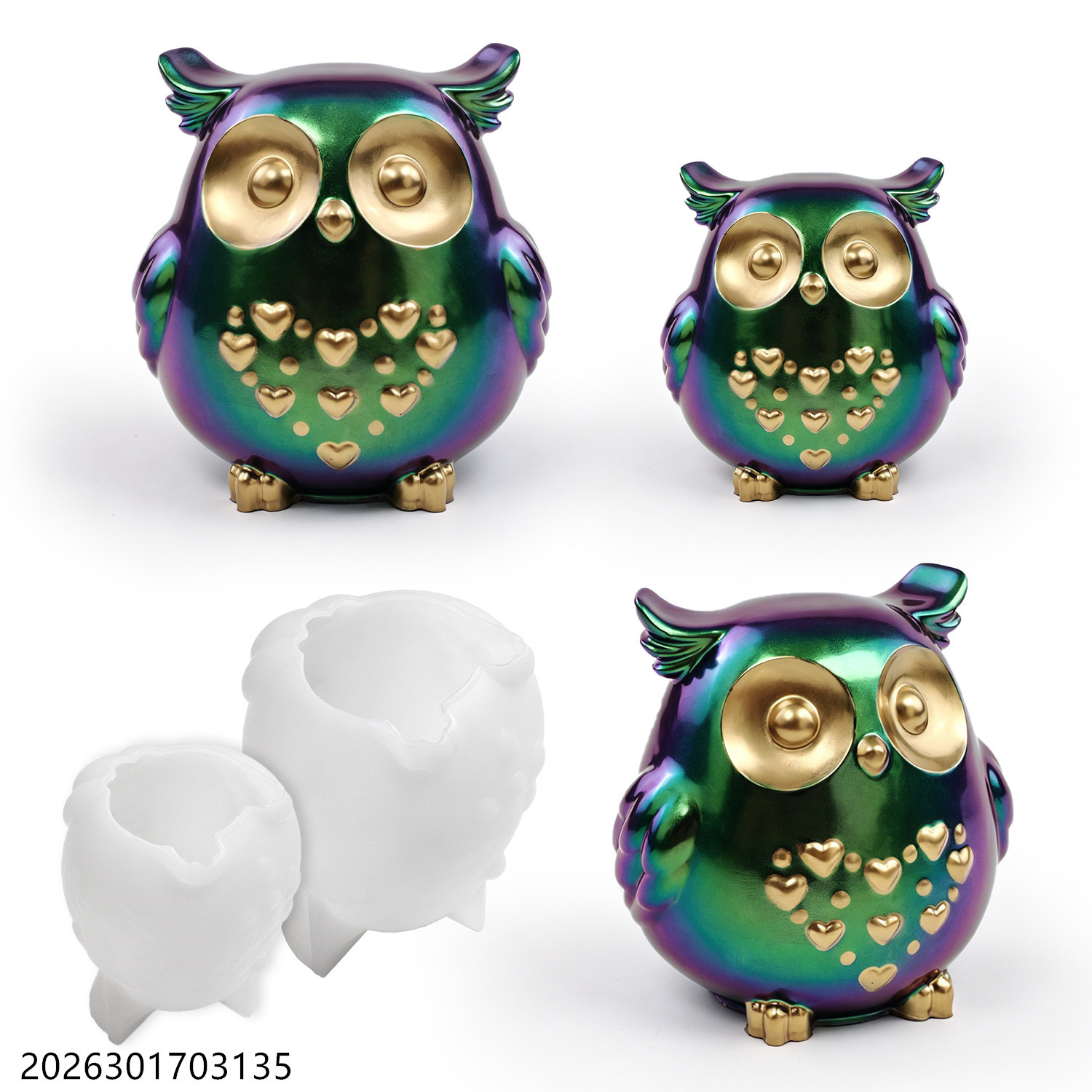 قالب سيليكون على شكل بومة ثلاث - مراجعة Silicone Epoxy Resin Molds Set وسعره