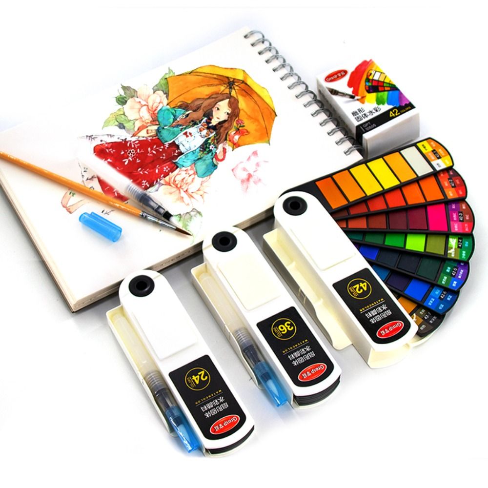 مجموعة ألوان مائية قابلة للطي  - مراجعة Watercolor Paint Set Solid Pigment وسعره