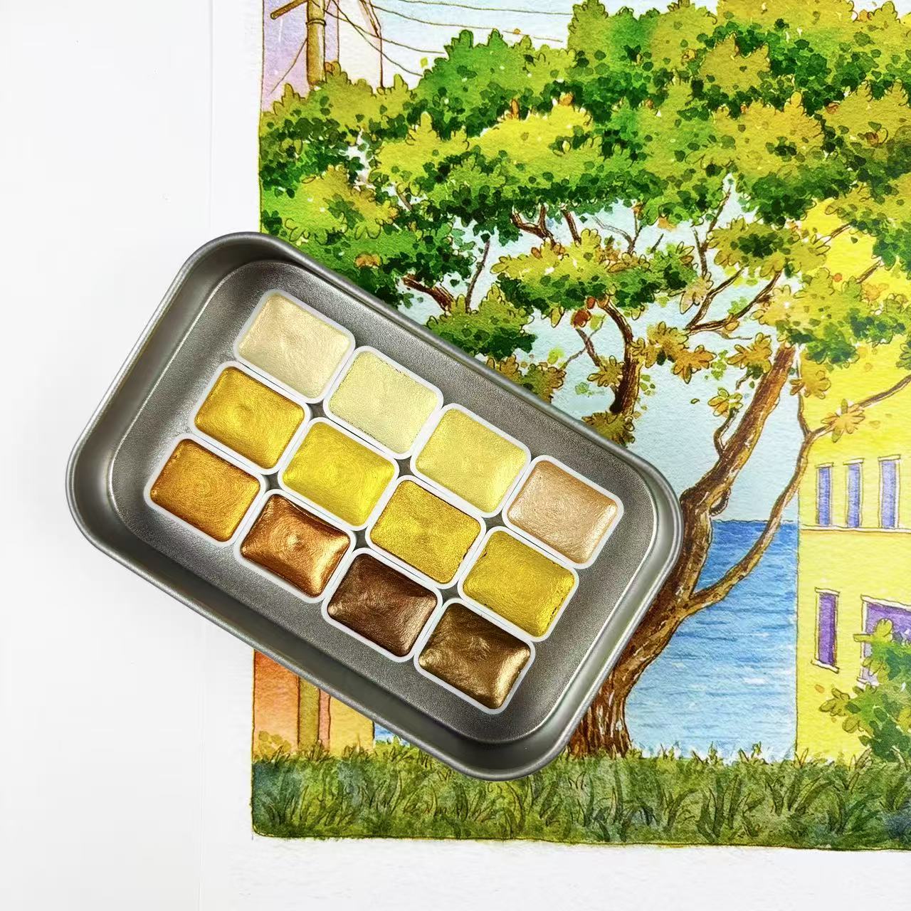 مجموعة كاملة من أصباغ الألوان  - مراجعة Watercolor Paint Set Solid Pigment وسعره